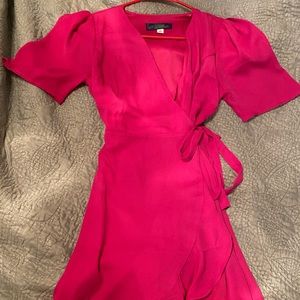 Hot pink wrap dress